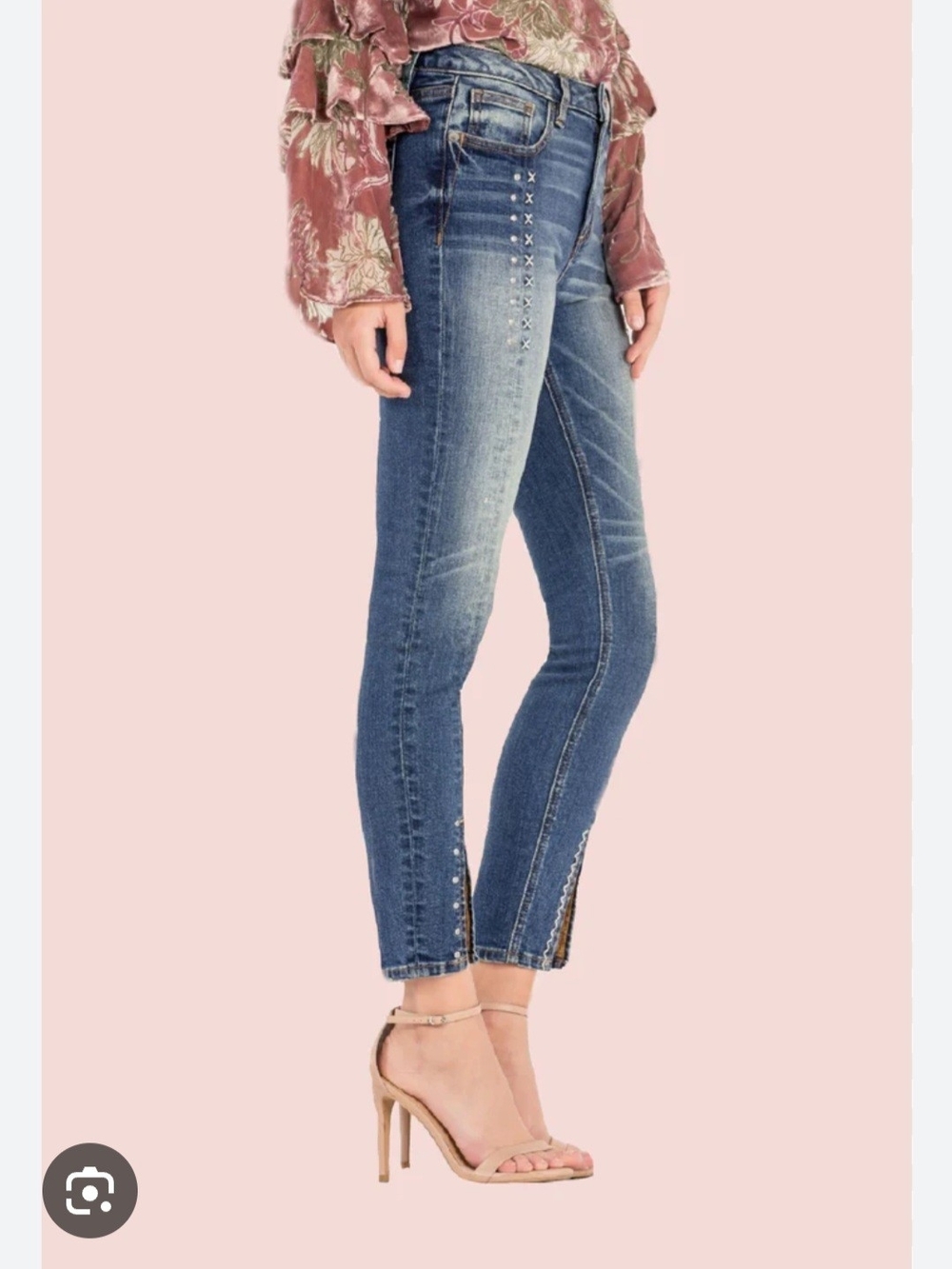 Miss Me Blue Studded Skinny Jeans